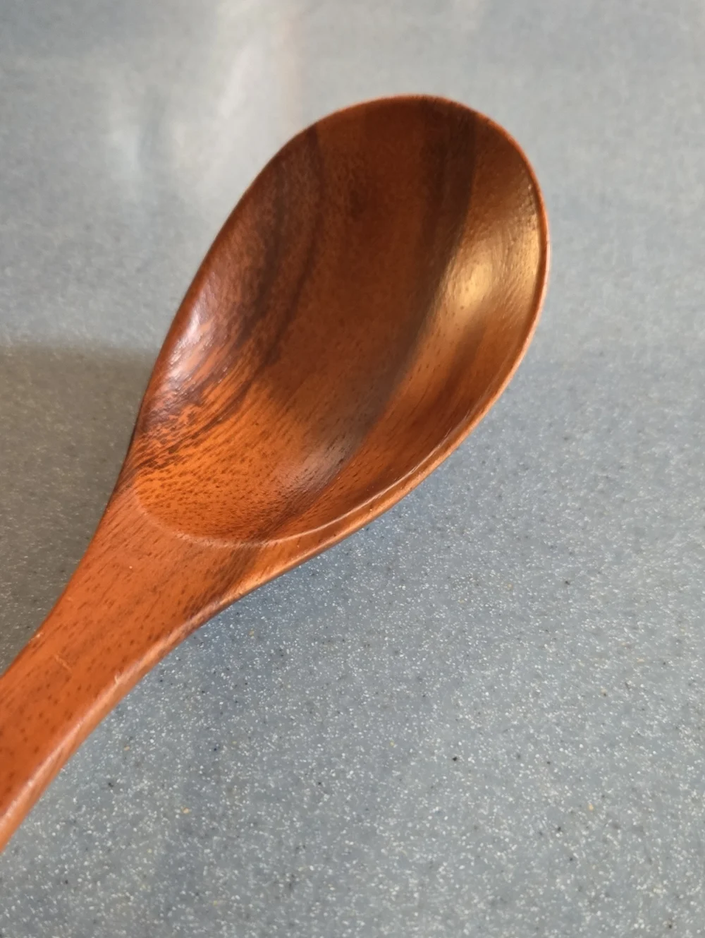 Handcrafted Wooden Serving Spoon - Rich Mahogany Tone